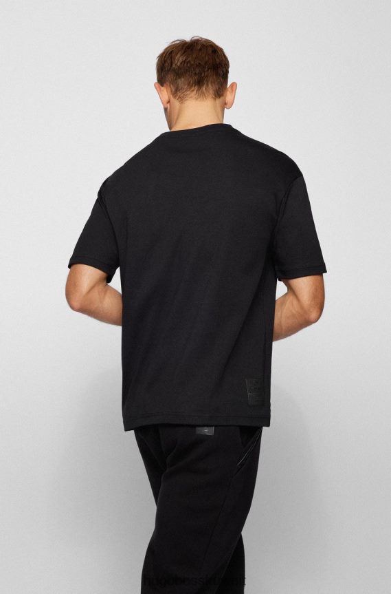 4TFNJN204 أسود/أبيض Hugo Boss تي شيرت Talboa AJ 50457455 أسود
