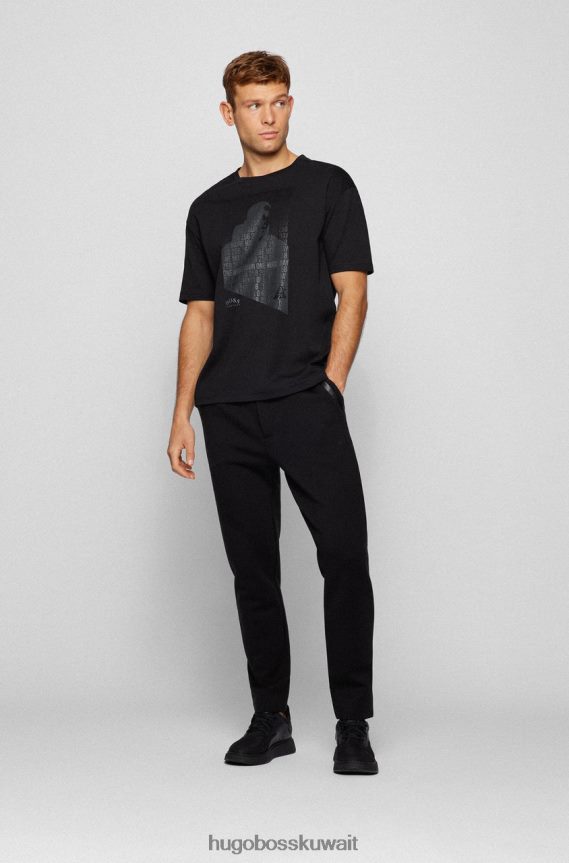 4TFNJN204 أسود/أبيض Hugo Boss تي شيرت Talboa AJ 50457455 أسود