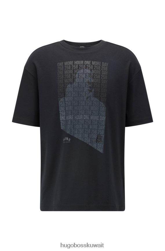 4TFNJN204 أسود/أبيض Hugo Boss تي شيرت Talboa AJ 50457455 أسود