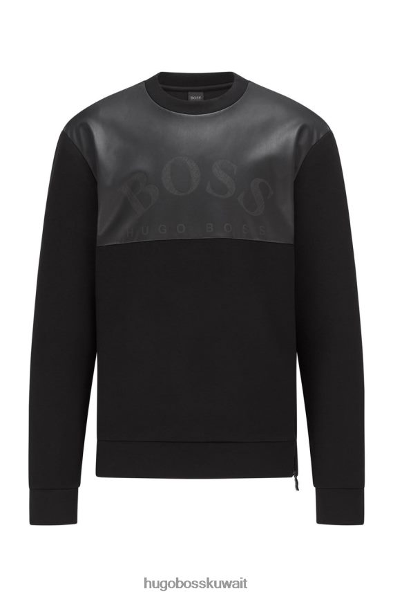 4TFNJN205 أسود/أبيض Hugo Boss سويت شيرت سالبوا اج 50456415 أسود