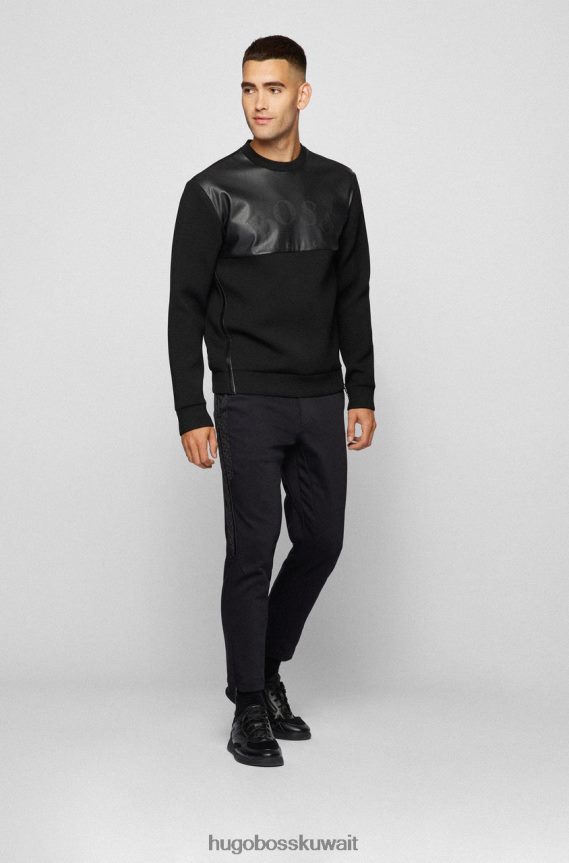 4TFNJN205 أسود/أبيض Hugo Boss سويت شيرت سالبوا اج 50456415 أسود