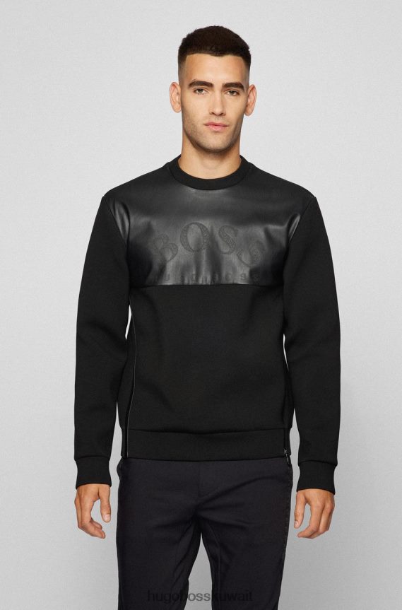 4TFNJN205 أسود/أبيض Hugo Boss سويت شيرت سالبوا اج 50456415 أسود