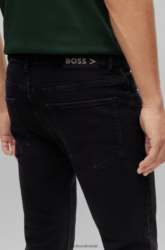 4TFNJN2065 أسود Hugo Boss جينز هوغو أسود مدبب من قماش الدنيم الأسود عالي الحركة