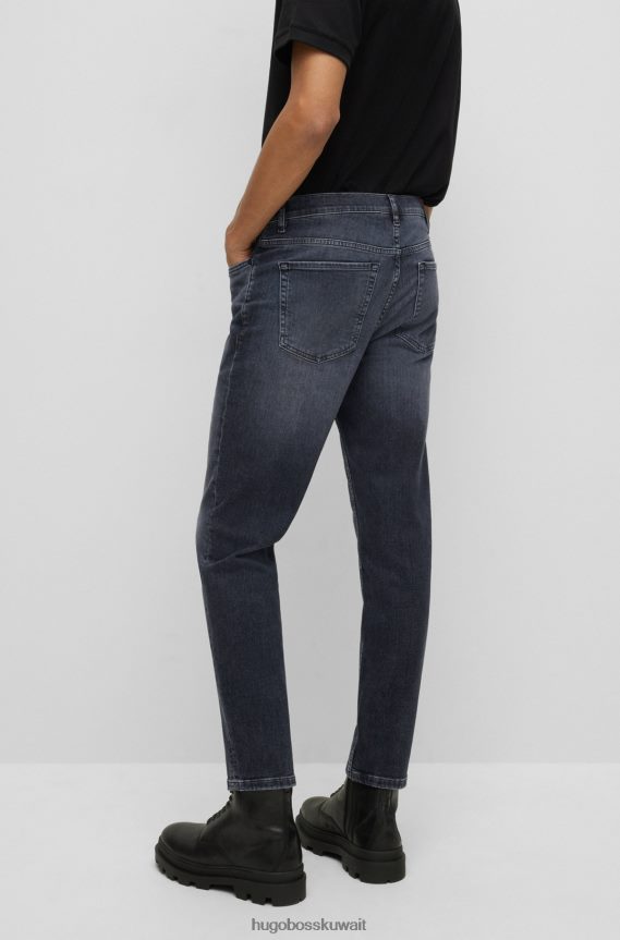 4TFNJN2066 الرمادي الداكن Hugo Boss هوغو جينز رمادي داكن مدبب من قماش الدنيم الإيطالي باللون الرمادي