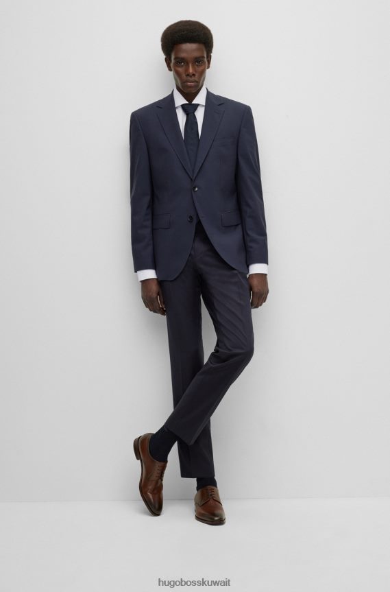 4TFNJN2070 أبيض Hugo Boss قميص بقصة عادية مصنوع من نسيج قطني مضلع سهل الكي باللون الأبيض