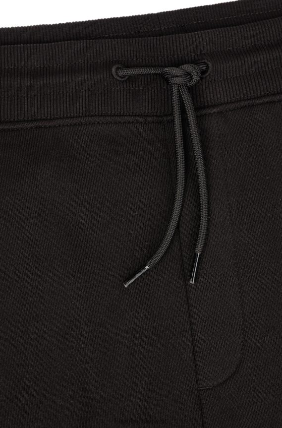4TFNJN2077 أسود Hugo Boss سروال رياضي من قطن هوغو باللون الأسود مع رقعة شعار حمراء