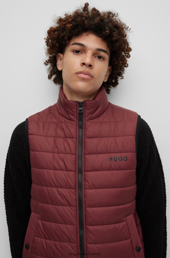 4TFNJN2095 بني غامق Hugo Boss جيليه هوغو بني داكن مبطن ومقاوم للماء مع شعار متباين