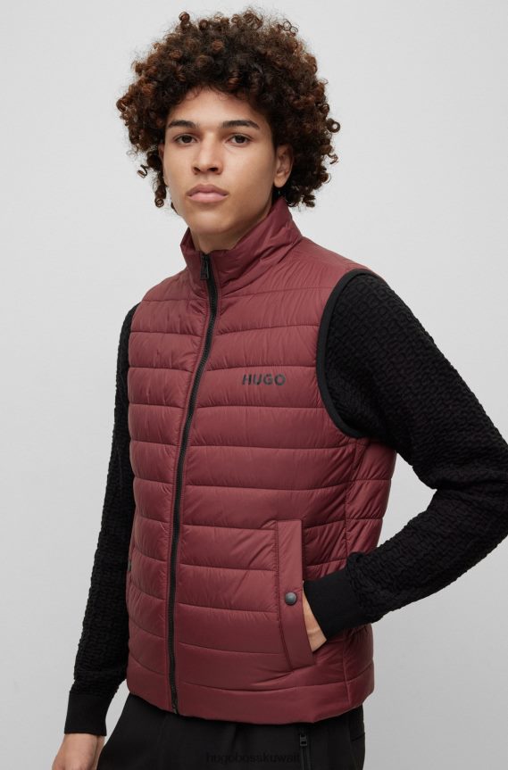 4TFNJN2095 بني غامق Hugo Boss جيليه هوغو بني داكن مبطن ومقاوم للماء مع شعار متباين