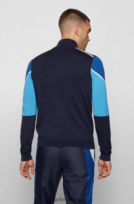 4TFNJN210 أسود/أزرق Hugo Boss متماسكة نصف سحاب زوفين 50456126 أسود