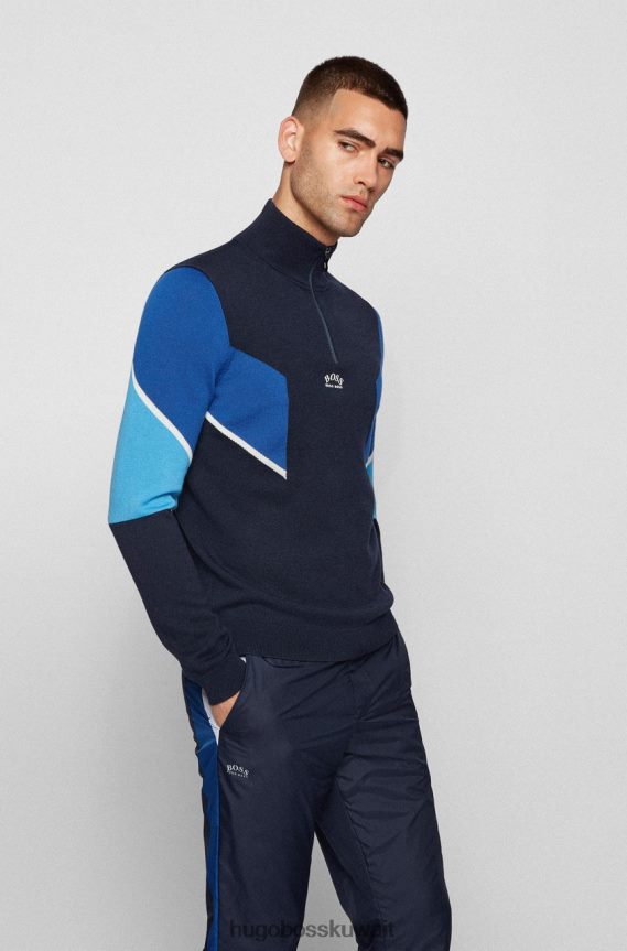 4TFNJN210 أسود/أزرق Hugo Boss متماسكة نصف سحاب زوفين 50456126 أسود