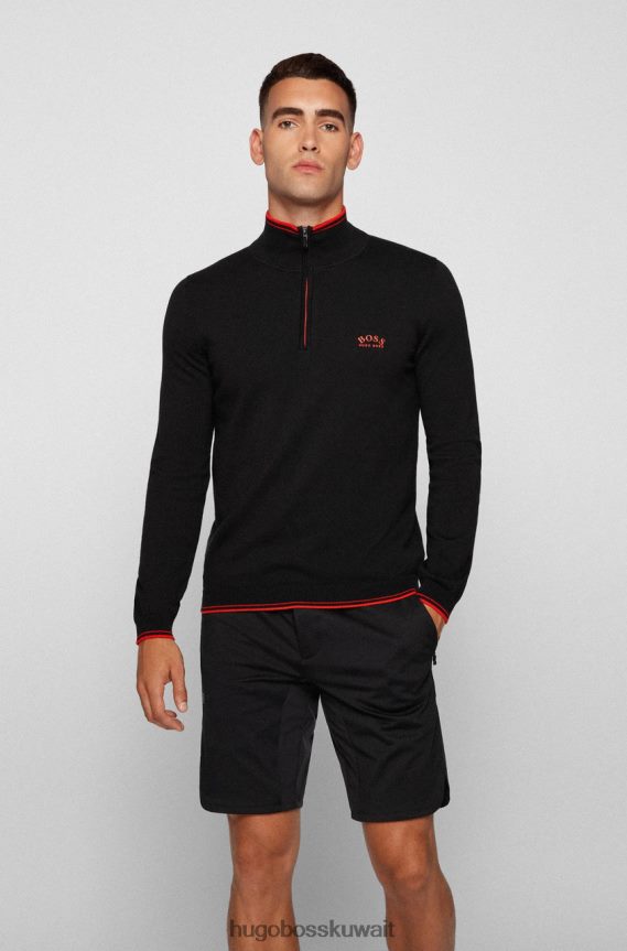 4TFNJN211 أسود / أبيض / برتقالي Hugo Boss متماسكة نصف الرمز البريدي زيتوم 50456100 أسود