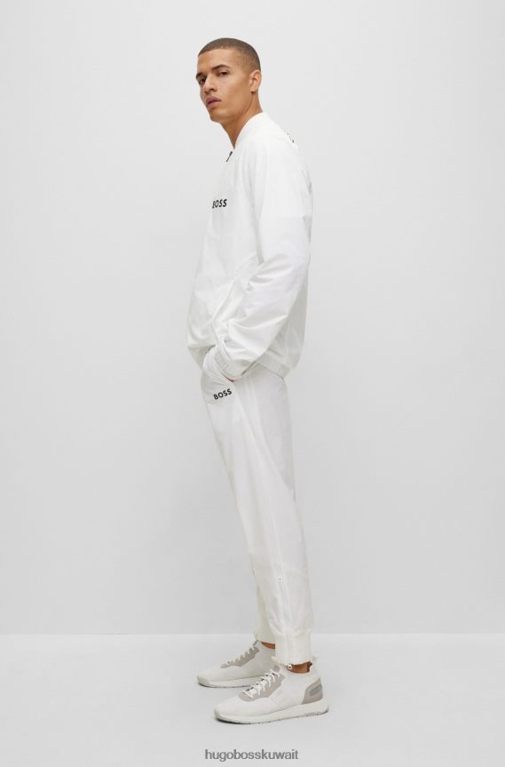 4TFNJN2127 أبيض Hugo Boss بدلة رياضية مطاطية عالية الأداء x Matteo Berrettini مع تفاصيل الشعار