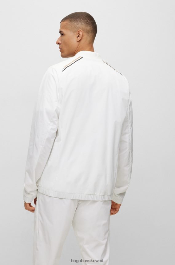 4TFNJN2127 أبيض Hugo Boss بدلة رياضية مطاطية عالية الأداء x Matteo Berrettini مع تفاصيل الشعار