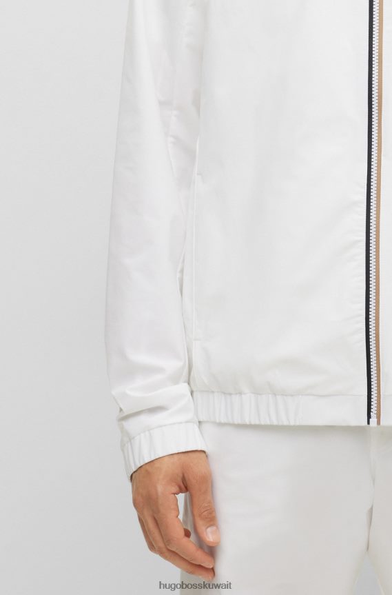 4TFNJN2127 أبيض Hugo Boss بدلة رياضية مطاطية عالية الأداء x Matteo Berrettini مع تفاصيل الشعار