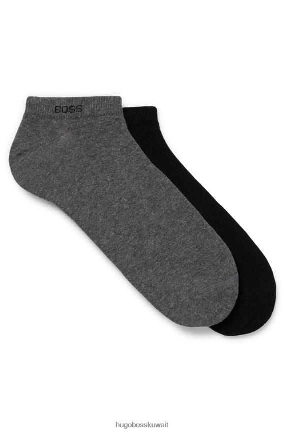 4TFNJN2128 رمادي Hugo Boss Hugo رمادي - حزمة من اثنين من الجوارب الكاحل من مزيج القطن