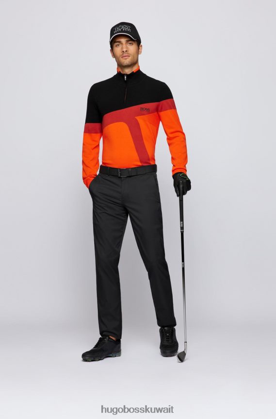 4TFNJN212 برتقالة سوداء Hugo Boss متماسكة نصف سحاب زيتو 50456148 أسود