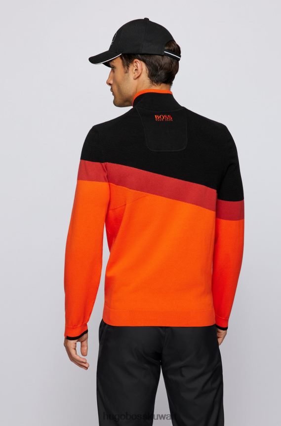 4TFNJN212 برتقالة سوداء Hugo Boss متماسكة نصف سحاب زيتو 50456148 أسود