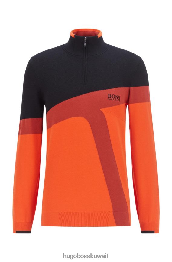 4TFNJN212 برتقالة سوداء Hugo Boss متماسكة نصف سحاب زيتو 50456148 أسود