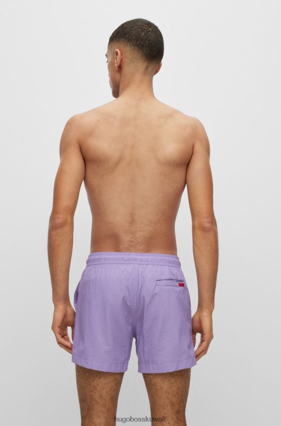 4TFNJN2136 أرجواني Hugo Boss شورت سباحة سريع الجفاف مع شعار أحمر اللون هوغو أرجواني