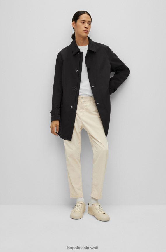 4TFNJN2156 أسود Hugo Boss سترة عادية مقاومة للماء مصنوعة من مادة معاد تدويرها باللون الأسود Hugo