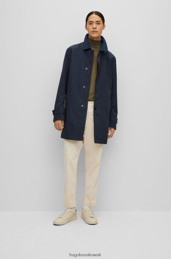 4TFNJN2157 أزرق غامق Hugo Boss سترة Hugo زرقاء داكنة مقاومة للماء ومصنوعة من مواد معاد تدويرها