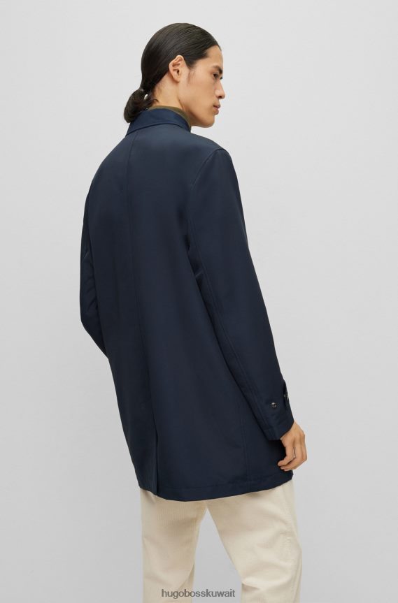 4TFNJN2157 أزرق غامق Hugo Boss سترة Hugo زرقاء داكنة مقاومة للماء ومصنوعة من مواد معاد تدويرها