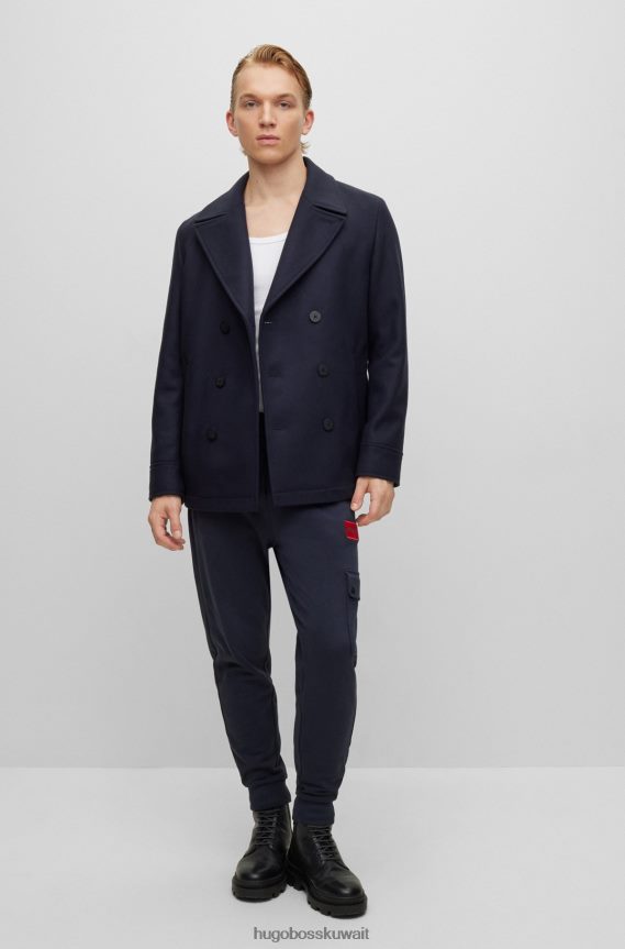 4TFNJN2165 أزرق غامق Hugo Boss بدلة رياضية من Hugo بتصميم مريح من قطن تيري مع جيب كارجو باللون الأزرق الداكن