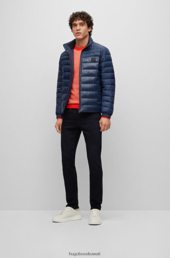 4TFNJN2171 أزرق غامق Hugo Boss جينز هوغو بقصة ضيقة باللون الأزرق الداكن من قماش الدنيم فائق التمدد باللون الأزرق الداكن