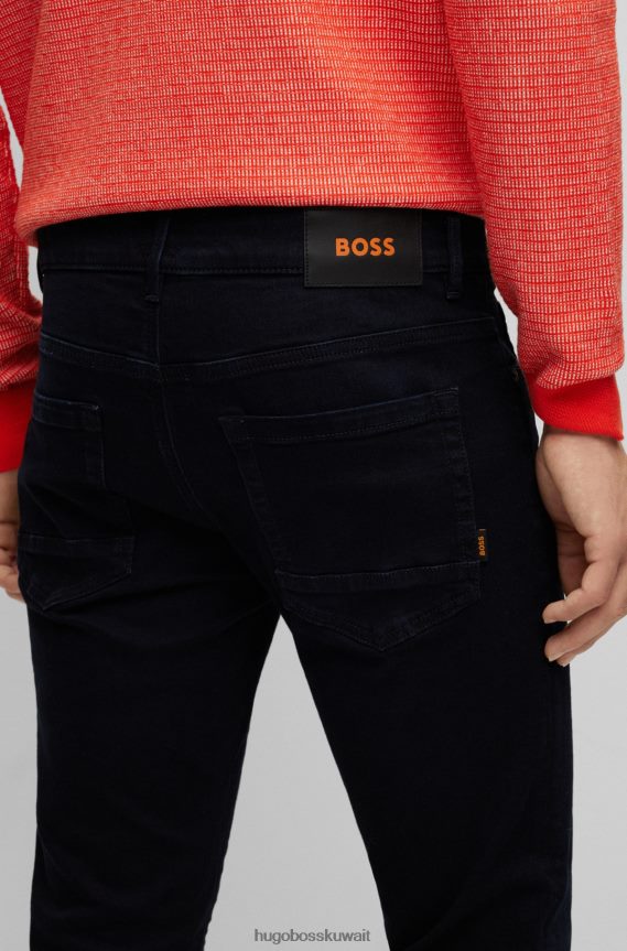 4TFNJN2171 أزرق غامق Hugo Boss جينز هوغو بقصة ضيقة باللون الأزرق الداكن من قماش الدنيم فائق التمدد باللون الأزرق الداكن