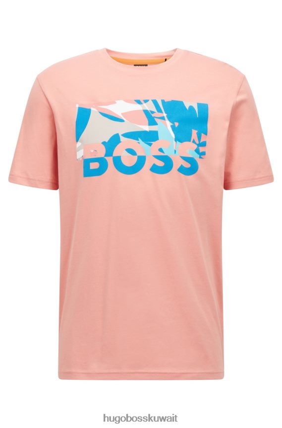 4TFNJN21 أزرق غامق/أحمر فاتح Hugo Boss تي شيرت التفكير 50469663 أزرق داكن