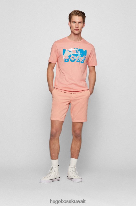 4TFNJN21 أزرق غامق/أحمر فاتح Hugo Boss تي شيرت التفكير 50469663 أزرق داكن