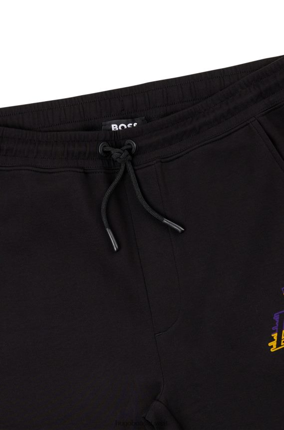 4TFNJN2206 الدوري الاميركي للمحترفين ليكرز Hugo Boss & سروال رياضي من مزيج القطن NBA