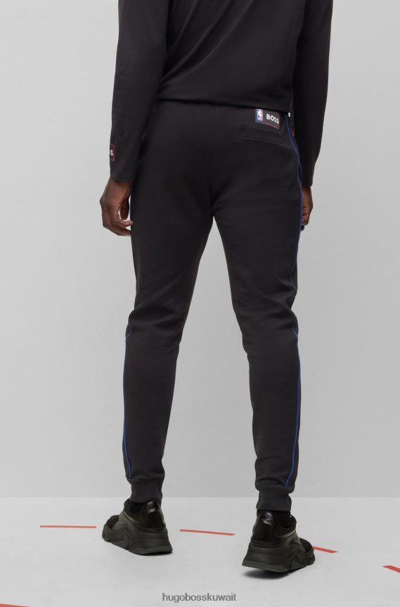 4TFNJN2208 الدوري الاميركي للمحترفين نيكس Hugo Boss وبنطلون بدلة رياضية من مزيج القطن مع شعارات NBA المطبوعة