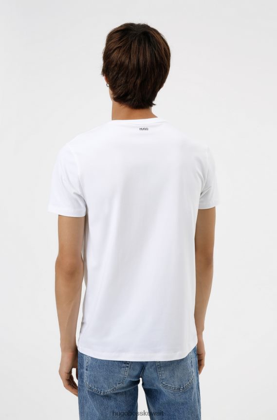 4TFNJN2224 رمادي فاتح Hugo Boss حزمة من قطعتين من تيشيرتات برقبة دائرية مصنوعة من قطن الجيرسيه المطاطي بلون رمادي فاتح