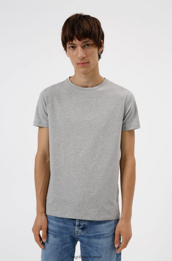 4TFNJN2226 رمادي فاتح Hugo Boss Hugo حزمة من قطعتين من تيشيرتات برقبة دائرية باللون الرمادي الفاتح مصنوعة من قطن الجيرسيه المطاطي