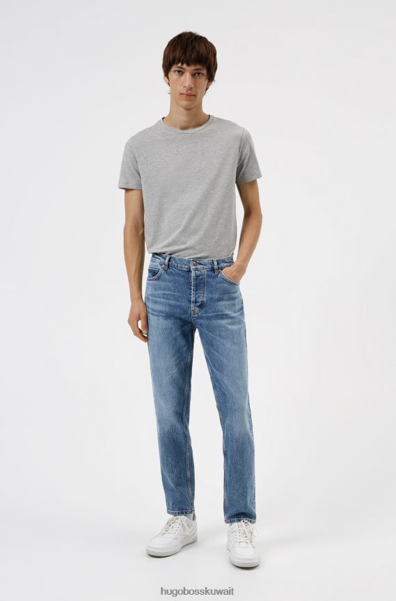 4TFNJN2226 رمادي فاتح Hugo Boss Hugo حزمة من قطعتين من تيشيرتات برقبة دائرية باللون الرمادي الفاتح مصنوعة من قطن الجيرسيه المطاطي