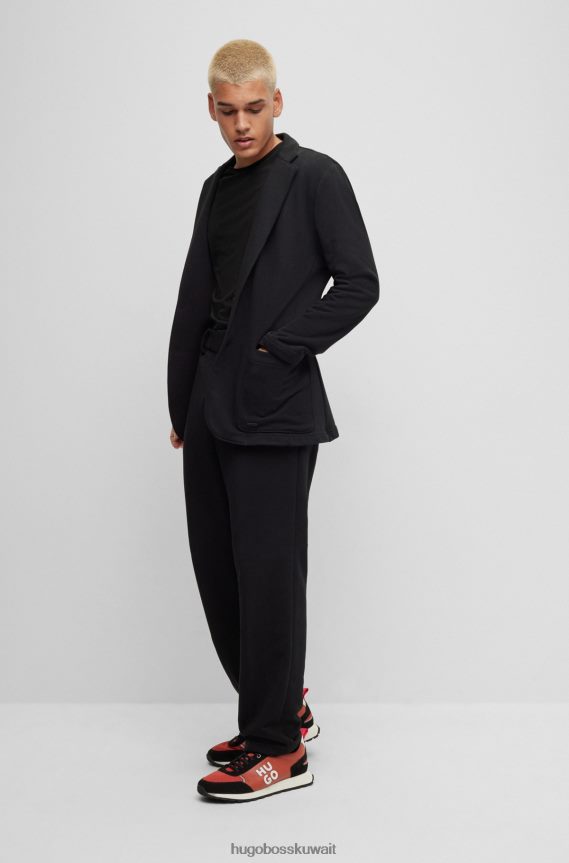 4TFNJN2227 أسود Hugo Boss Hugo حزمة من قطعتين من تيشيرتات برقبة دائرية مصنوعة من قطن الجيرسيه المطاطي باللون الأسود