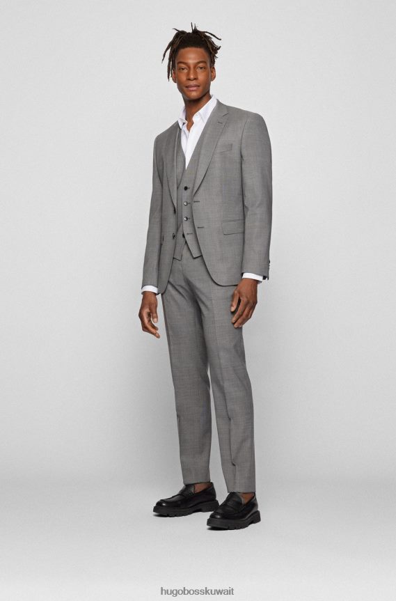 4TFNJN2233 أبيض Hugo Boss قميص Hugo ذو قصة ضيقة من القطن الأبيض النشط