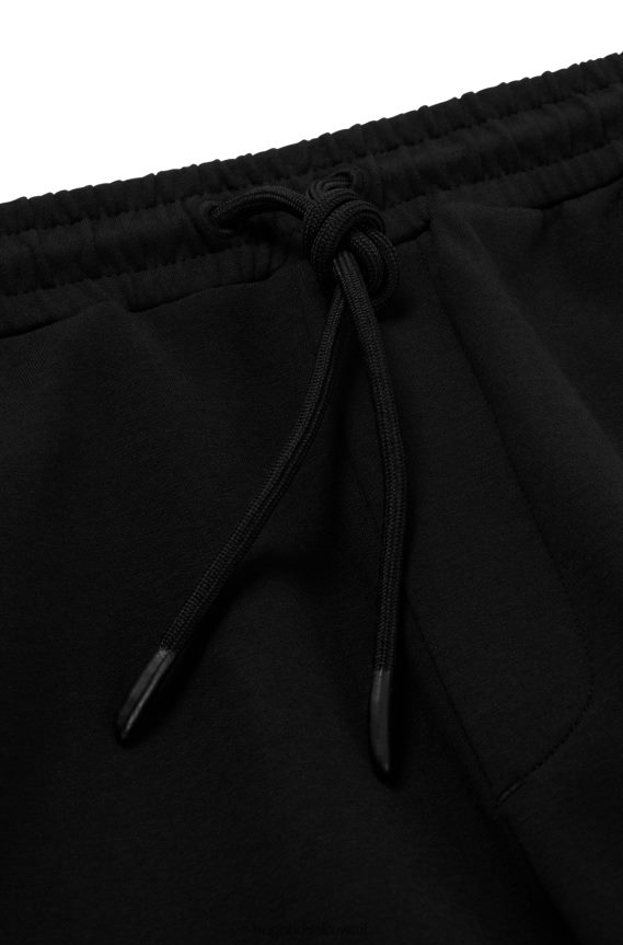 4TFNJN2237 أسود Hugo Boss بدلة رياضية من مزيج القطن من Hugo باللون الأسود مع شعار معدني