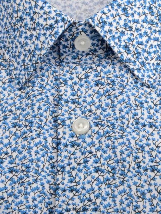 4TFNJN225 أحمر ساطع/أزرق متوسط Hugo Boss قميص الحافلة إليوت 50439755 برايتريد