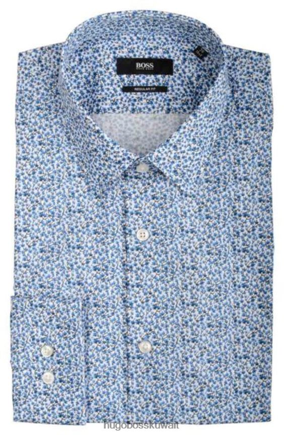 4TFNJN225 أحمر ساطع/أزرق متوسط Hugo Boss قميص الحافلة إليوت 50439755 برايتريد