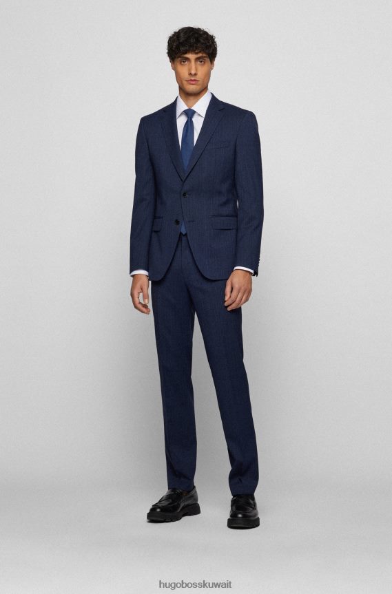 4TFNJN2265 أبيض Hugo Boss قميص Hugo بقصة ضيقة مصنوع من قطن البوبلين الأبيض سهل الكي