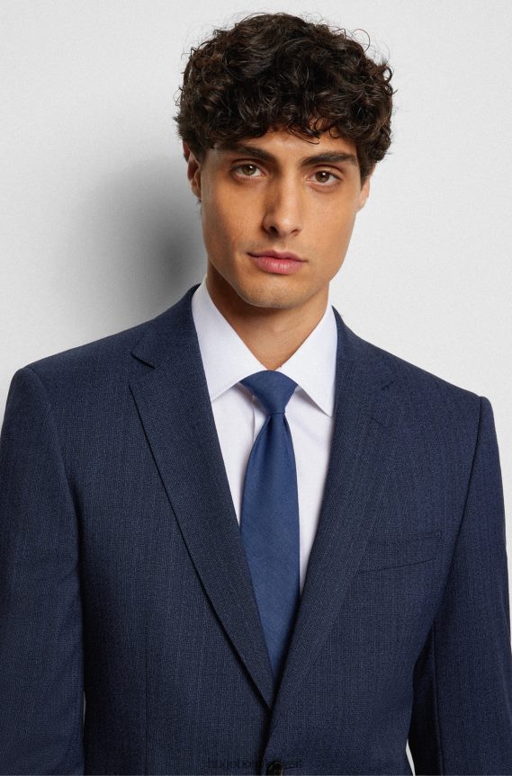 4TFNJN2265 أبيض Hugo Boss قميص Hugo بقصة ضيقة مصنوع من قطن البوبلين الأبيض سهل الكي