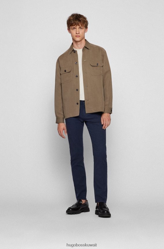 4TFNJN2277 أسود Hugo Boss جينز Hugo ذو قصة ضيقة من قماش الدنيم المطاطي ذو البنية الدقيقة باللون الأسود