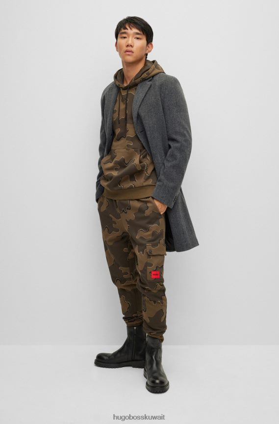 4TFNJN2285 الرمادي الداكن Hugo Boss معطف رسمي من مزيج الصوف باللون الرمادي الداكن مع أزرار باللون العاجي