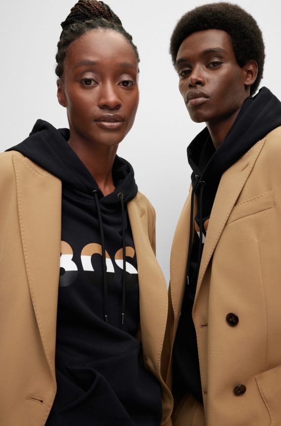 4TFNJN2290 اللون البيج Hugo Boss سترة مزدوجة الصدر للجنسين من الصوف البكر باللون البيج