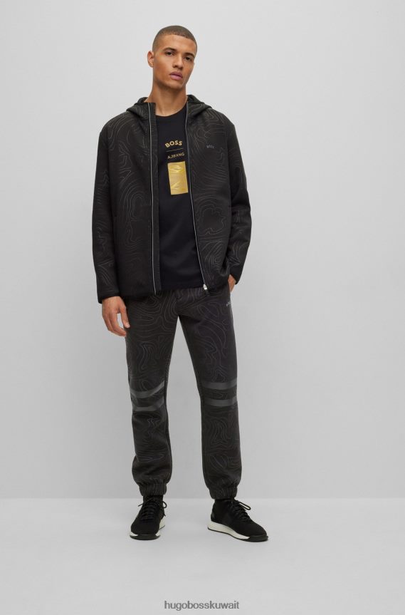 4TFNJN2291 أسود Hugo Boss x قطعة سفلية رياضية من مزيج القطن ajbxng