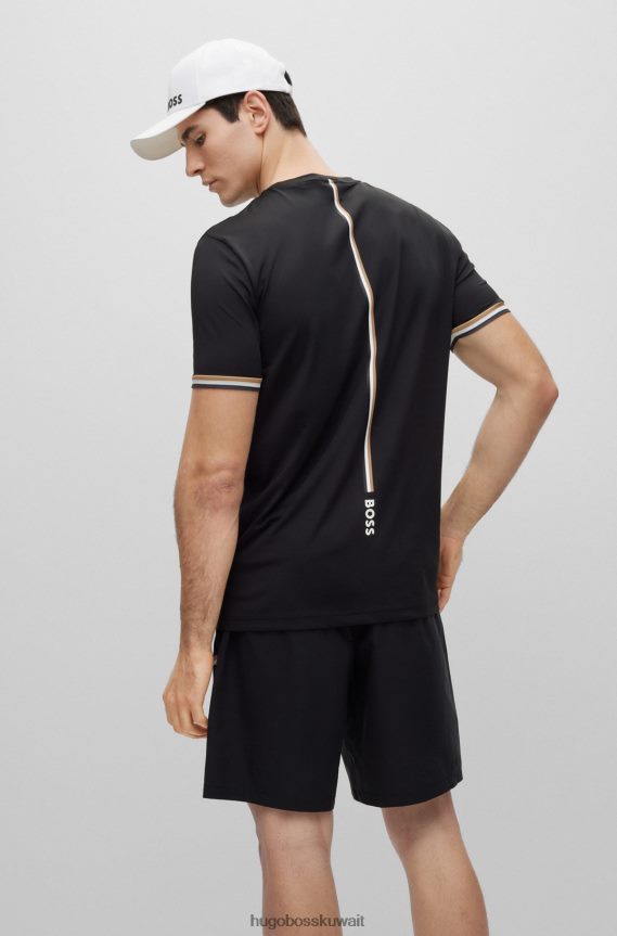 4TFNJN2307 أسود Hugo Boss تي شيرت برقبة دائرية وشعار x Matteo Berrettini