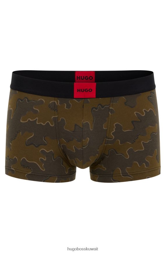 4TFNJN2326 الكاكي Hugo Boss سروال داخلي من القطن المطاطي بنمط كاكي هوغو الموسمي