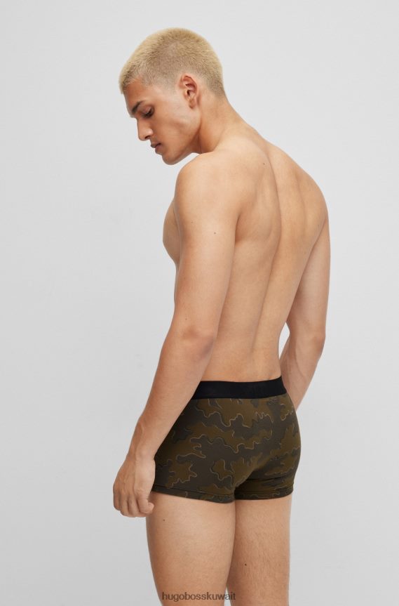 4TFNJN2326 الكاكي Hugo Boss سروال داخلي من القطن المطاطي بنمط كاكي هوغو الموسمي